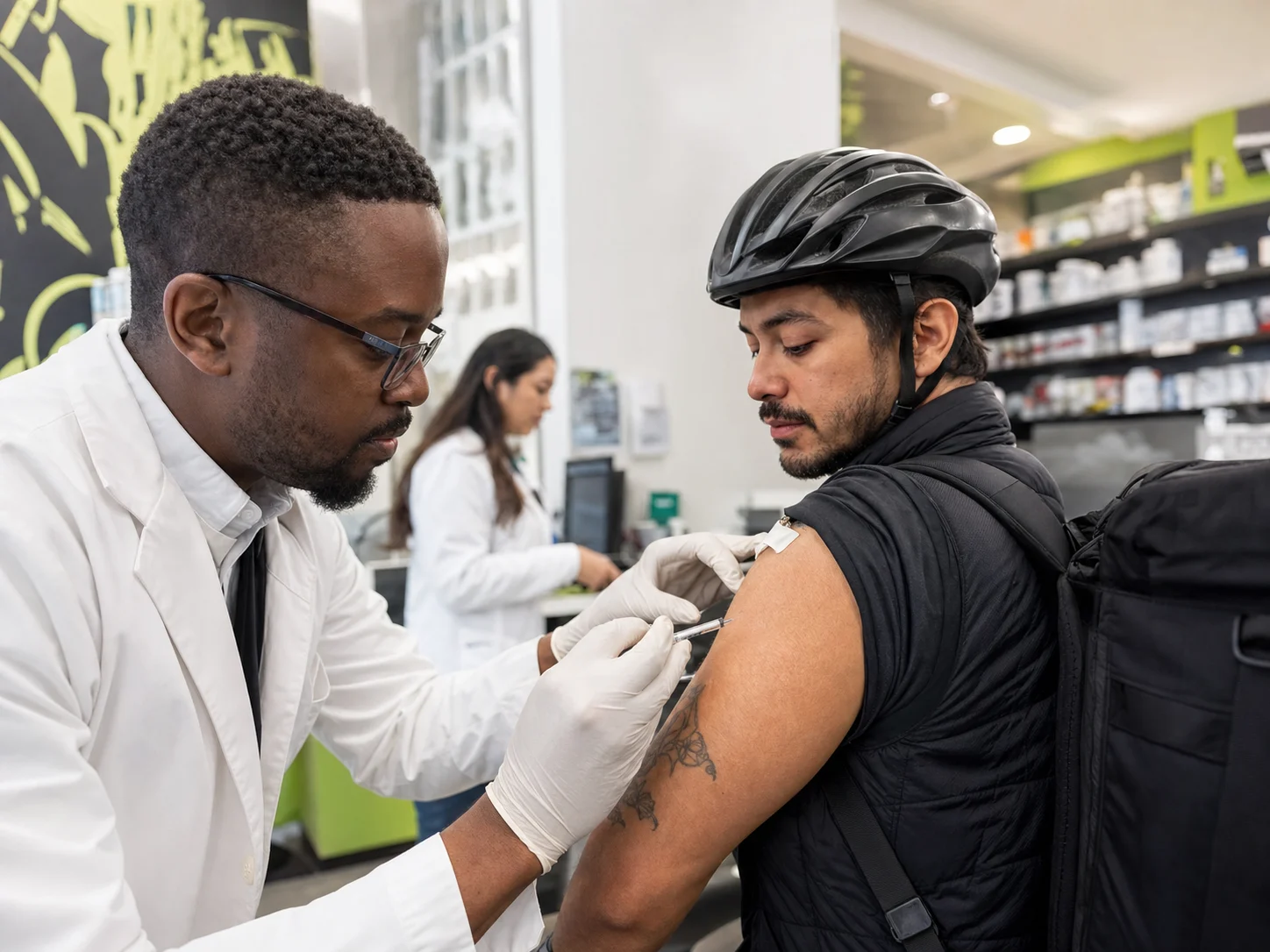 Pharmacist providing care